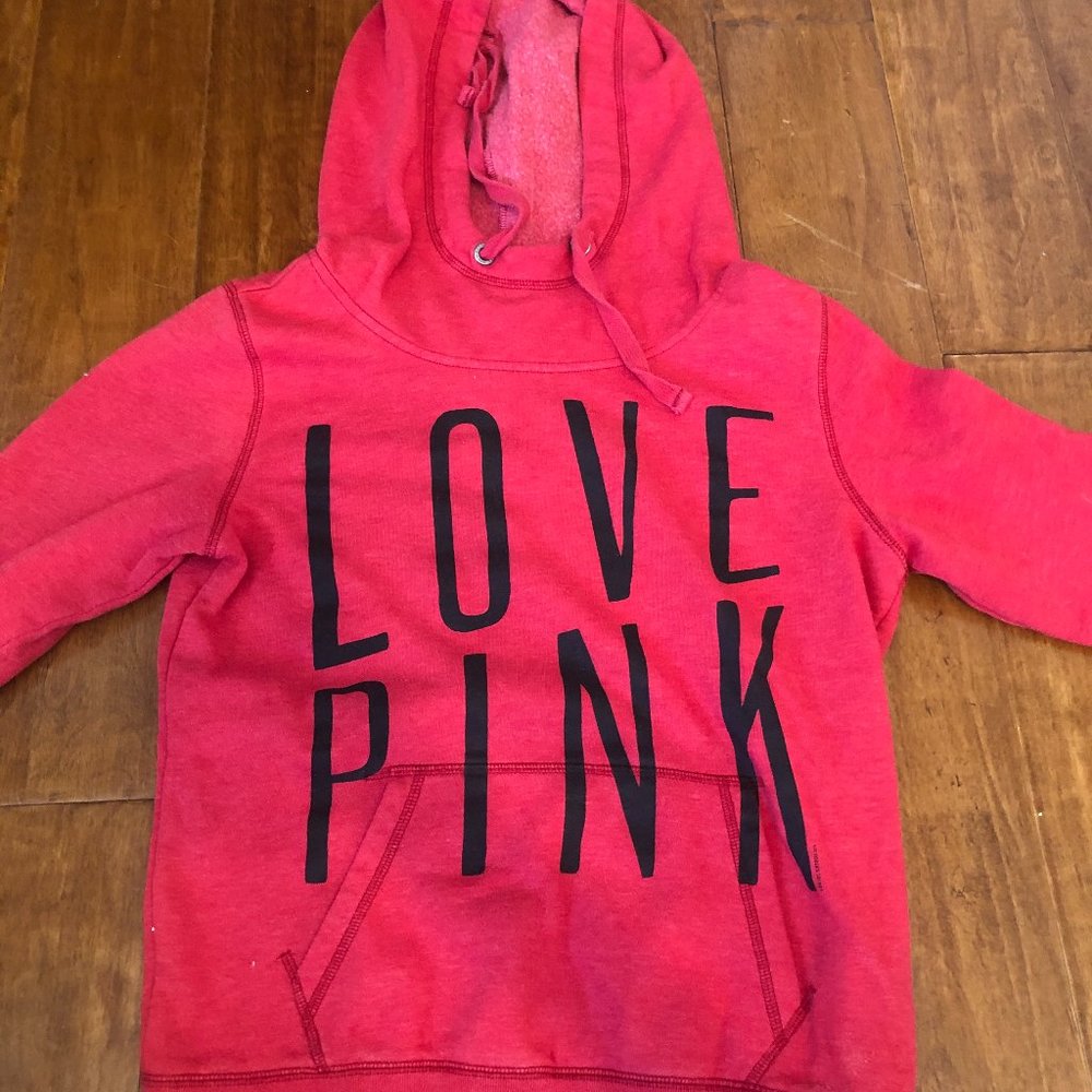 LOVE PINK RED HOODIE